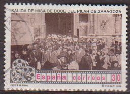 z vendido España 1996 3406 Sello º Cine Español Salida de Misa de Doce del Pilar Zaragoza de Eduardo Jimeno Peromarta y Eduardo Jimeno Correas Timbre Espagne Spain Spagna